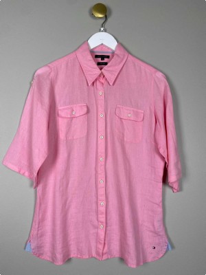 Tommy Hilfiger str. 40 <br/> pink hør skjorte