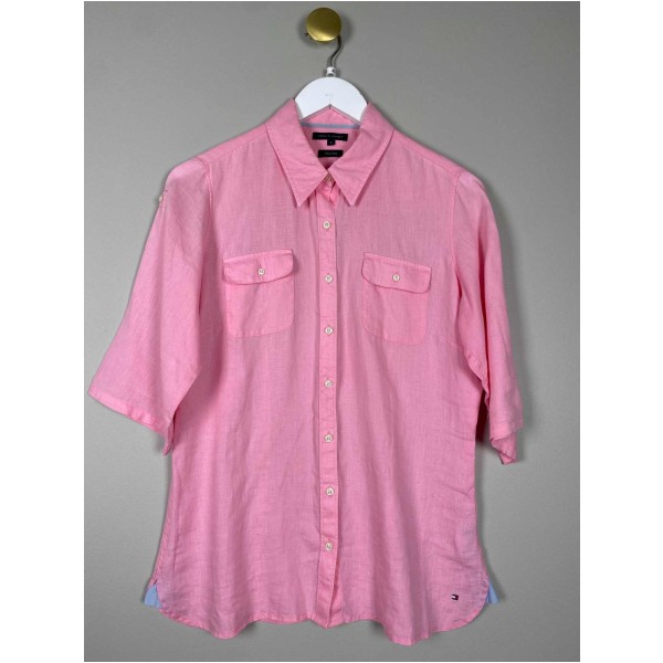 Tommy Hilfiger str. 40 <br/> pink hør skjorte