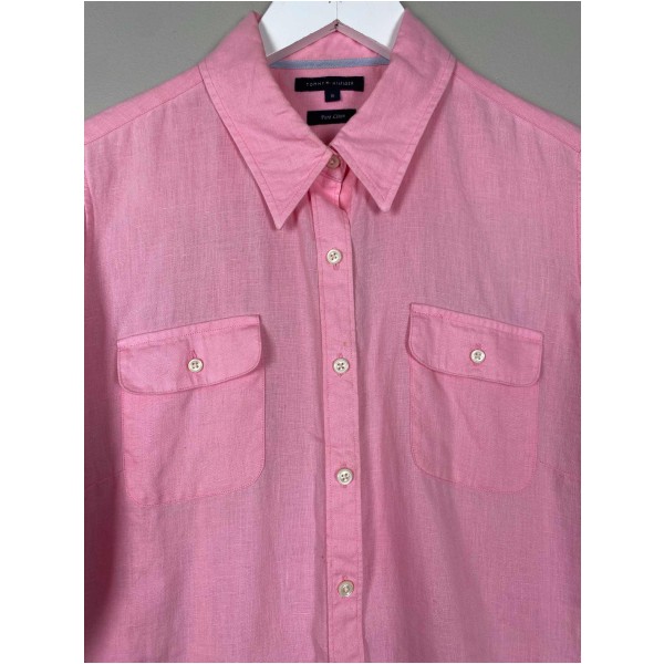 Tommy Hilfiger str. 40 <br/> pink hør skjorte - Image 2