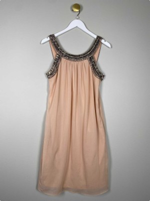 Esprit str. 38 <br/> rosa kjole med perler