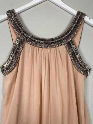 Esprit str. 38 <br/> rosa kjole med perler