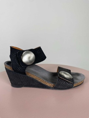 CA Shot str. 37 <br/> sorte sandaler med lille hæl str. 37