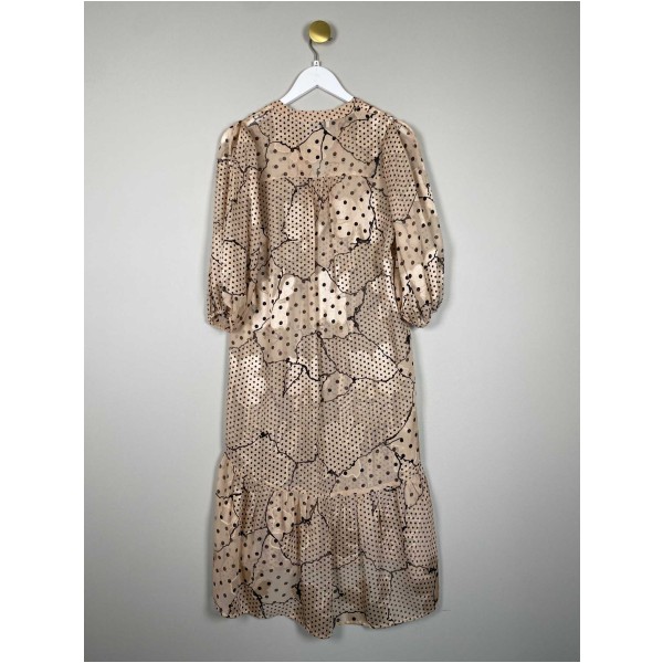 Love & Divine str. S <br/> lang kjole i sort og beige - Image 3