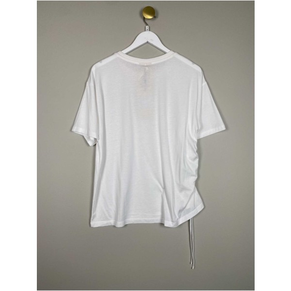Freequent str. S/M <br/> hvid T-shirt med snøredetalje - Image 3