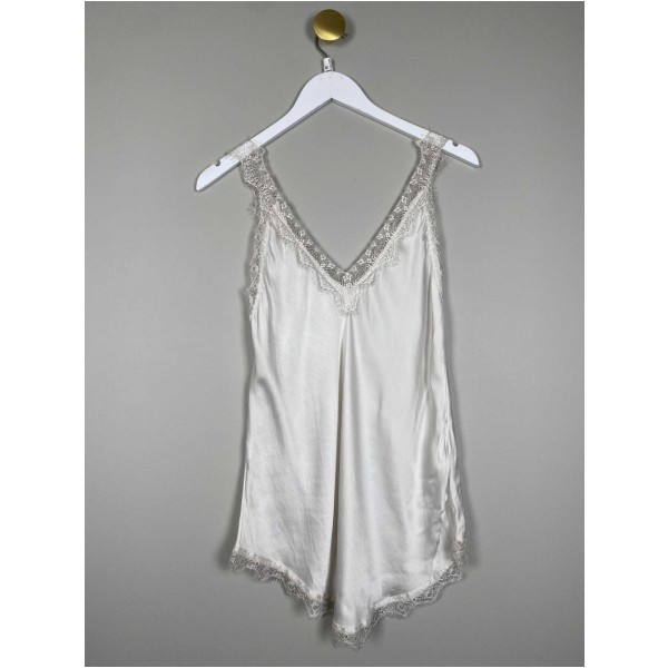 CostaMani str. S/M <br/> hvid blondetop - Billede 3