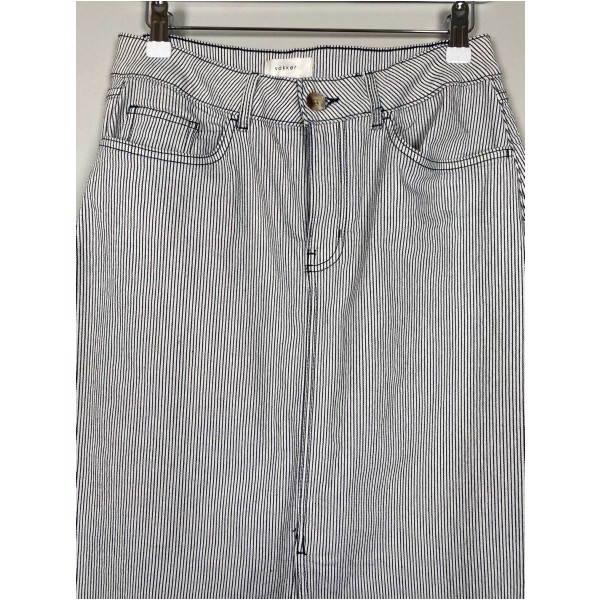 Vakker str. 38 <br/> stribet denimnederdel - Image 2