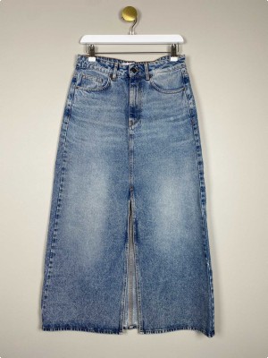 Co'Couture str. S <br/> lang denimnederdel