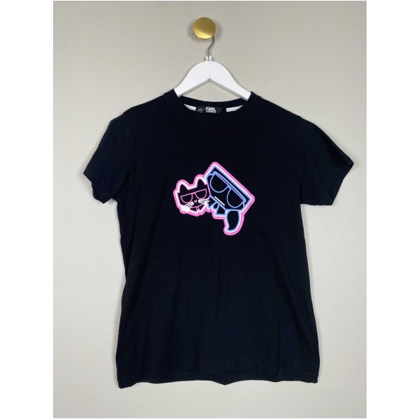 Karl Lagerfeld str. S/M <br/> sort t-shirt med print
