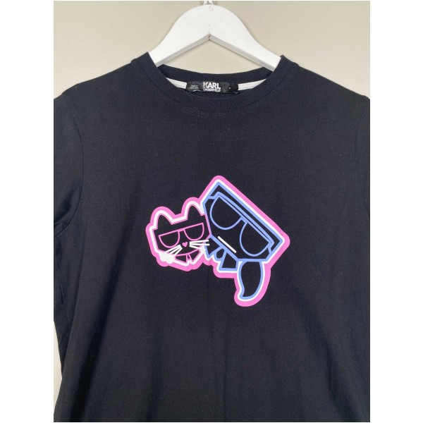Karl Lagerfeld str. S/M <br/> sort t-shirt med print - Image 2