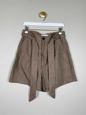 Copenhagen Muse str. S <br/> brune shorts med bindebånd