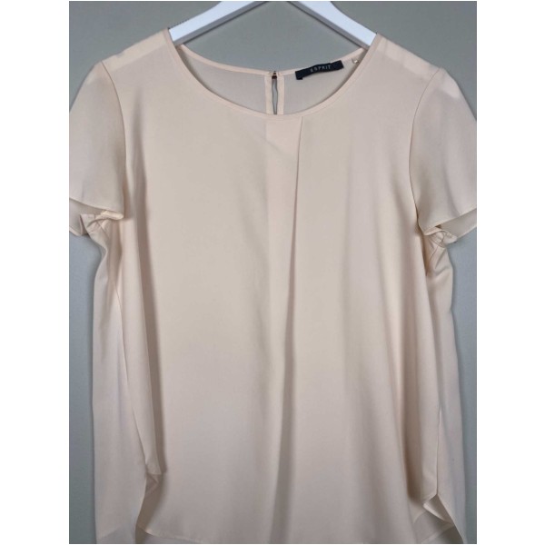 Esprit str. 36 <br/> råhvid top med læg - Billede 2
