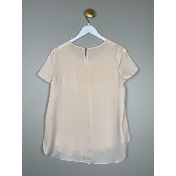 Esprit str. 36 <br/> råhvid top med læg - Billede 3