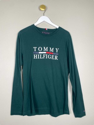 Tommy Hilfiger str. M <br/> grøn bluse