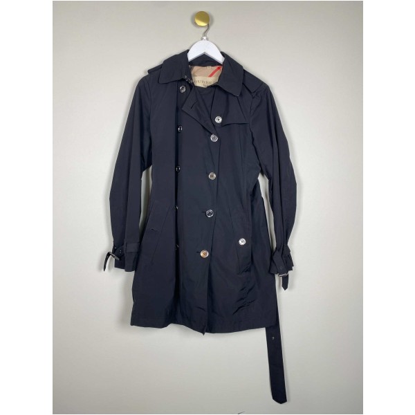 Burberry brit coated sort trenchcoat str. M