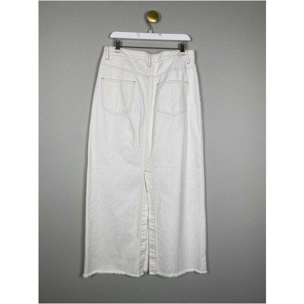 Sportsgirl str. 40 <br/> råhvid denimnederdel - Billede 3