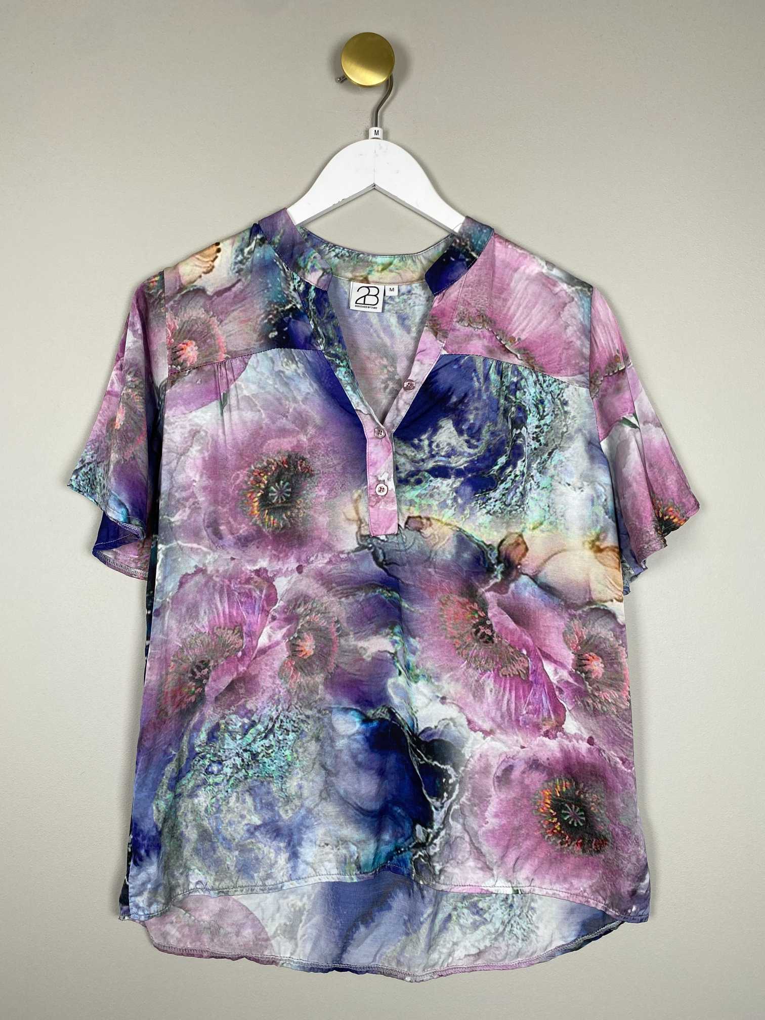 2Biz str. M <br/> bluse i blå og lilla