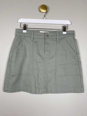 H&M str. 38 <br/> grøn denimnederdel