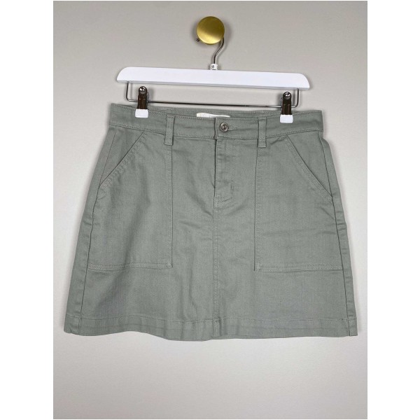 H&M str. 38 <br/> grøn denimnederdel
