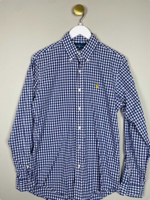 Ralph Lauren str. S <br/> blåternet skjorte, custom fit