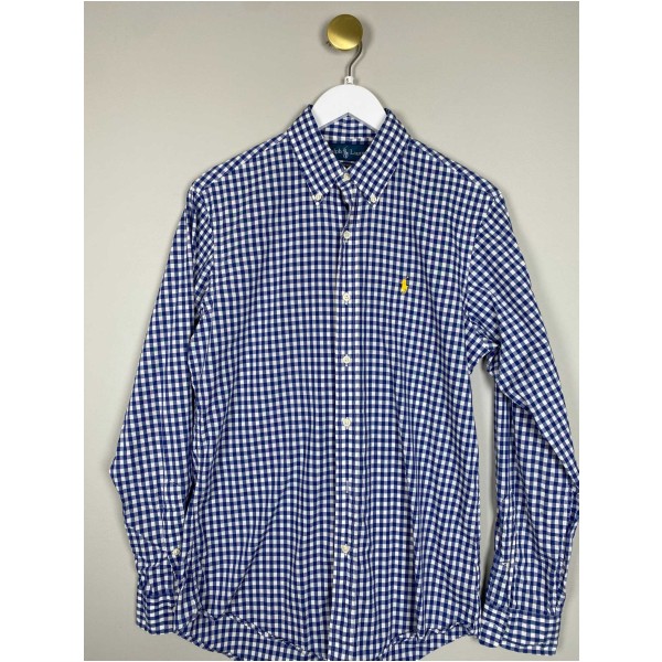 Ralph Lauren str. S <br/> blåternet skjorte, custom fit