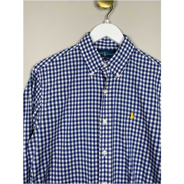 Ralph Lauren str. S <br/> blåternet skjorte, custom fit - Image 2