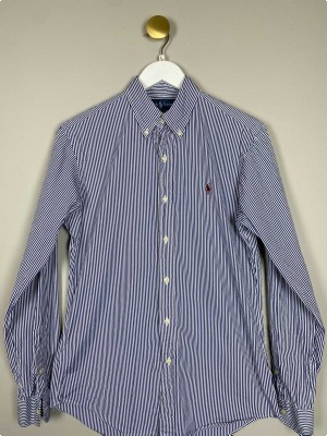 Ralph Lauren str. S <br/> blåstribet skjorte, custom fit