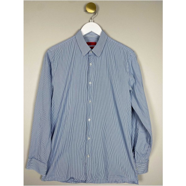 Hugo Boss str. S <br/> blåstribet skjorte, slim fit