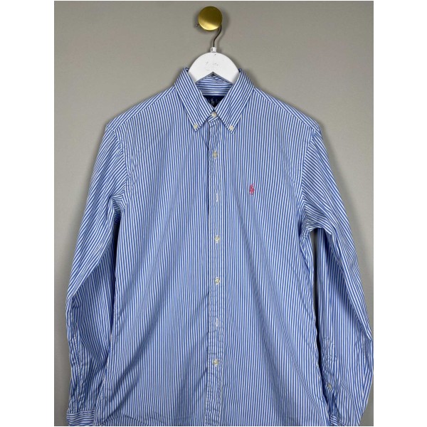 Ralph Lauren str. S <br/> blåstribet skjorte, custom fit
