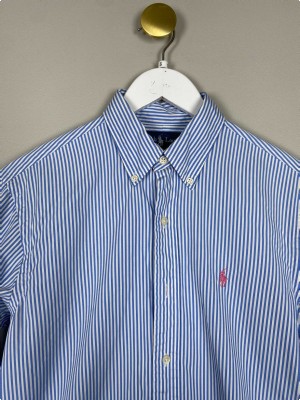 Ralph Lauren str. S <br/> blåstribet skjorte, custom fit