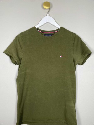 Tommy Hilfiger str. S <br/> grøn t-shirt, slim fit