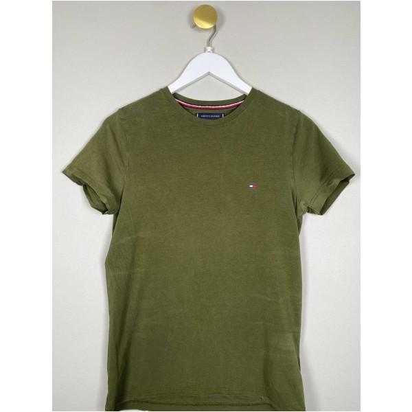 Tommy Hilfiger str. S <br/> grøn t-shirt, slim fit
