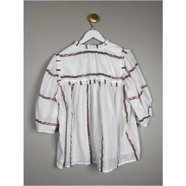 Munthe str. 42<br/>løs bluse med flæsedetalje - Image 3