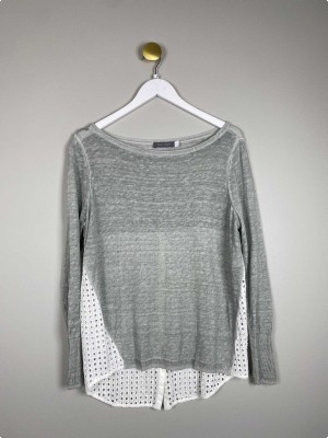 Mint Velvet str. M <br/> bluse med hulmønster bagpå
