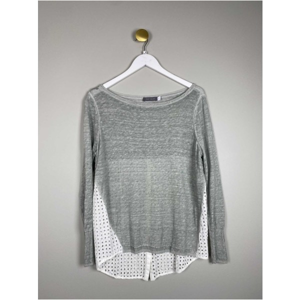 Mint Velvet str. M <br/> bluse med hulmønster bagpå