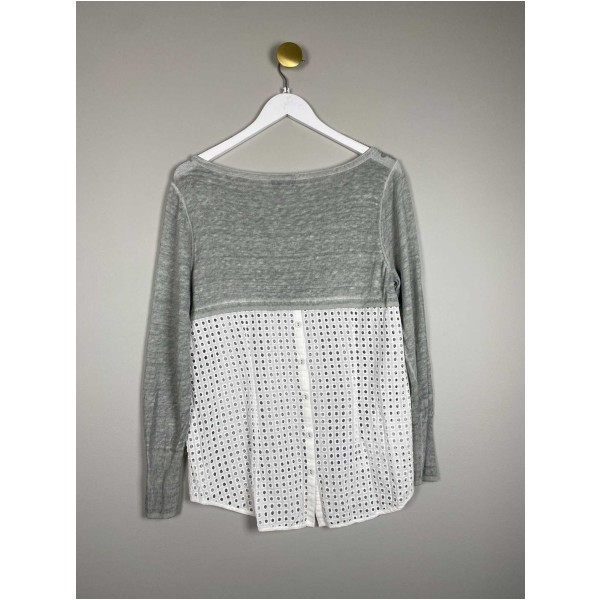 Mint Velvet str. M <br/> bluse med hulmønster bagpå - Image 3
