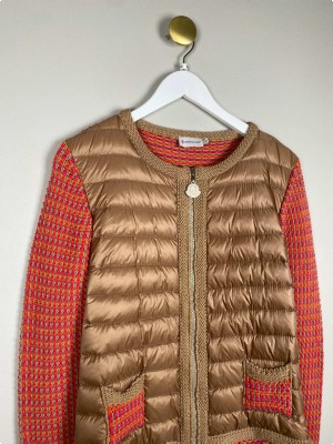 Moncler str. M <br/> jakke med strikærmer