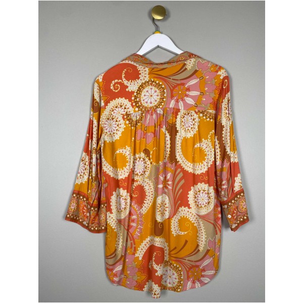 Dea Kudibal str. L <br/> orange bluse med mønster - Image 3