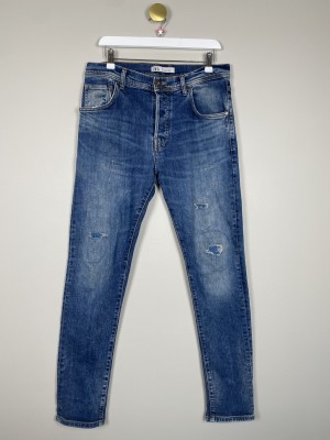 Zara str. M <br/> mørkeblå jeans