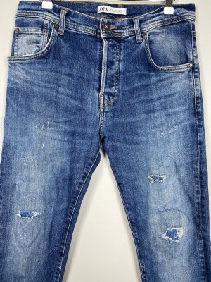 Zara str. M <br/> mørkeblå jeans