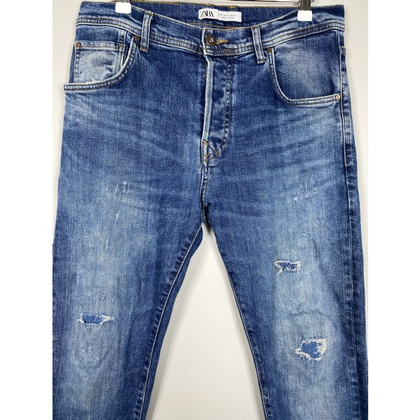 Zara str. M <br/> mørkeblå jeans - Image 2