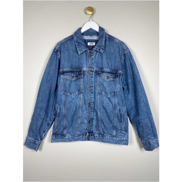 Tommy Hilfiger str. L <br/> blå denimjakke
