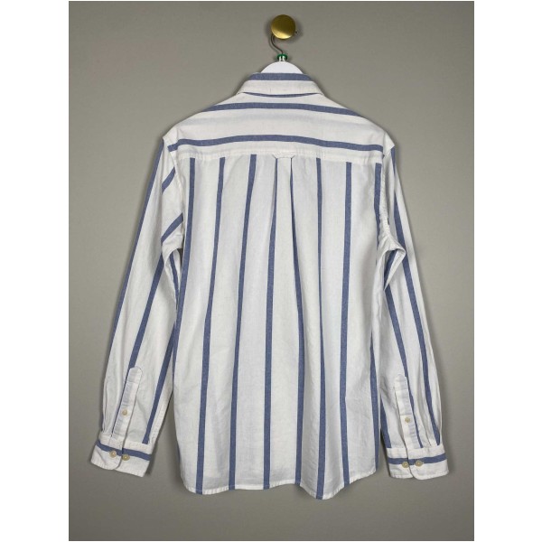 Selected Homme str 42 <br/> hvid skjorte med blå striber - Image 3