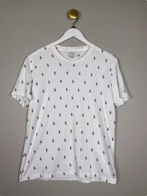 Ralph Lauren str. M <br/> hvid t-shirt med print