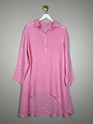 Pink tunika i hør