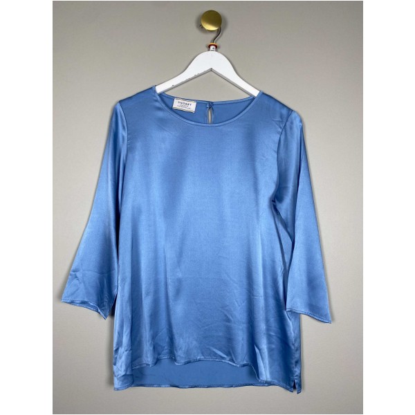Snobby Sheep str. 38 <br/> blå silkebluse