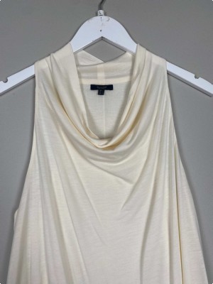 Massimo Dutti str. L <br/> lang råhvid kjole