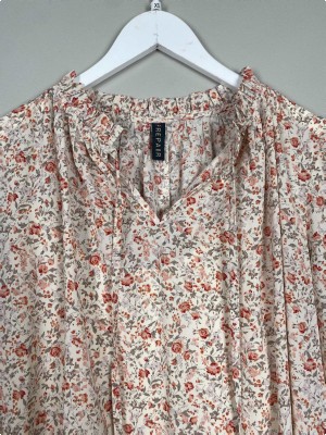Repair str. XS <br/> langærmet lang blomstret kjole