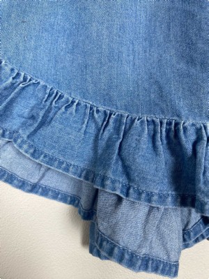 Pieces str. S <br/> blå shorts med flæser