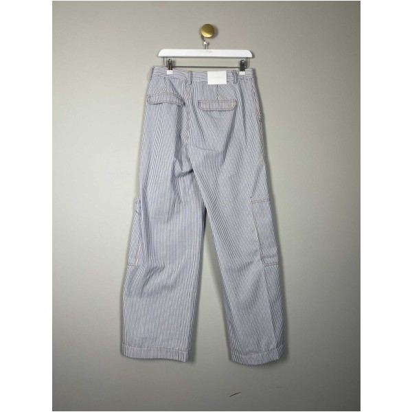 Co'Couture str. S <br/> hvide jeans med blå striber - Image 4