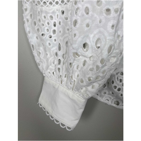 Co'Couture str. S <br/> hvid bluse med hulmønster - Image 2